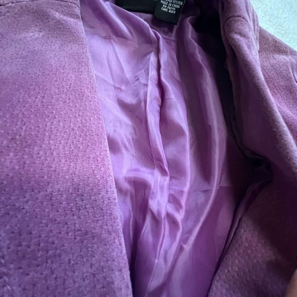 Relativity Purple Suede Leather Blazer Jacket - Picture 4 of 5